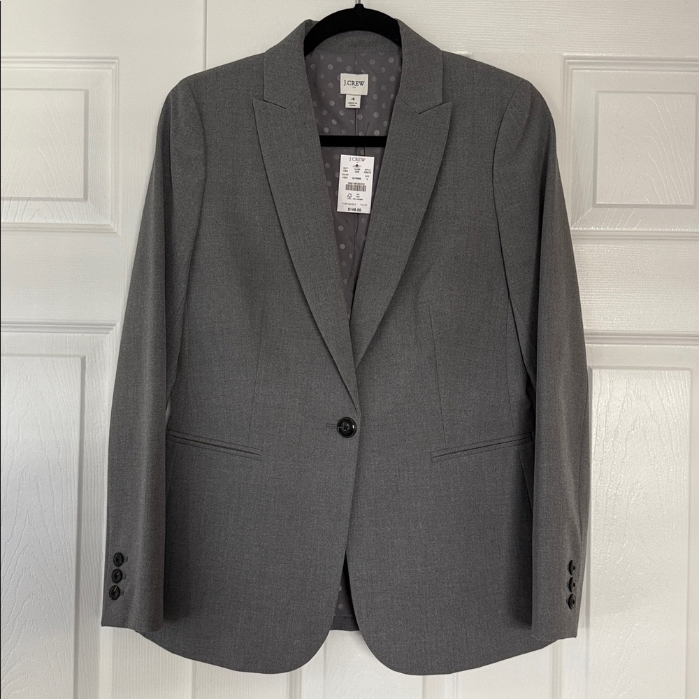J. Crew Charcoal Single-Button Blazer